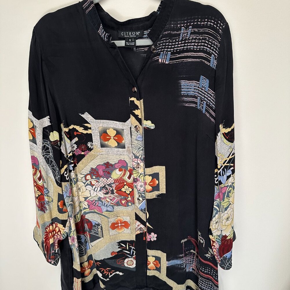 Citron Santa Monica Silk Button Up
